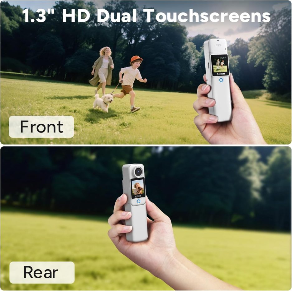 SJCAM C300 POV Pocket Camera 4K,7H Power, 6-Axis Stabilization Action Camera,Dual-Touch Screen Body Camera,30M Waterproof Body Cam for Vlogging and Live Streaming,with Helmet Mount Kits,White,Gifts - Image 7
